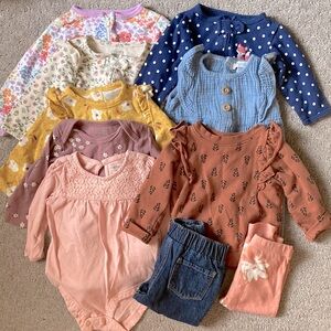 10-pc Bundle cool weather baby girl clothes, 3-6M/6M.